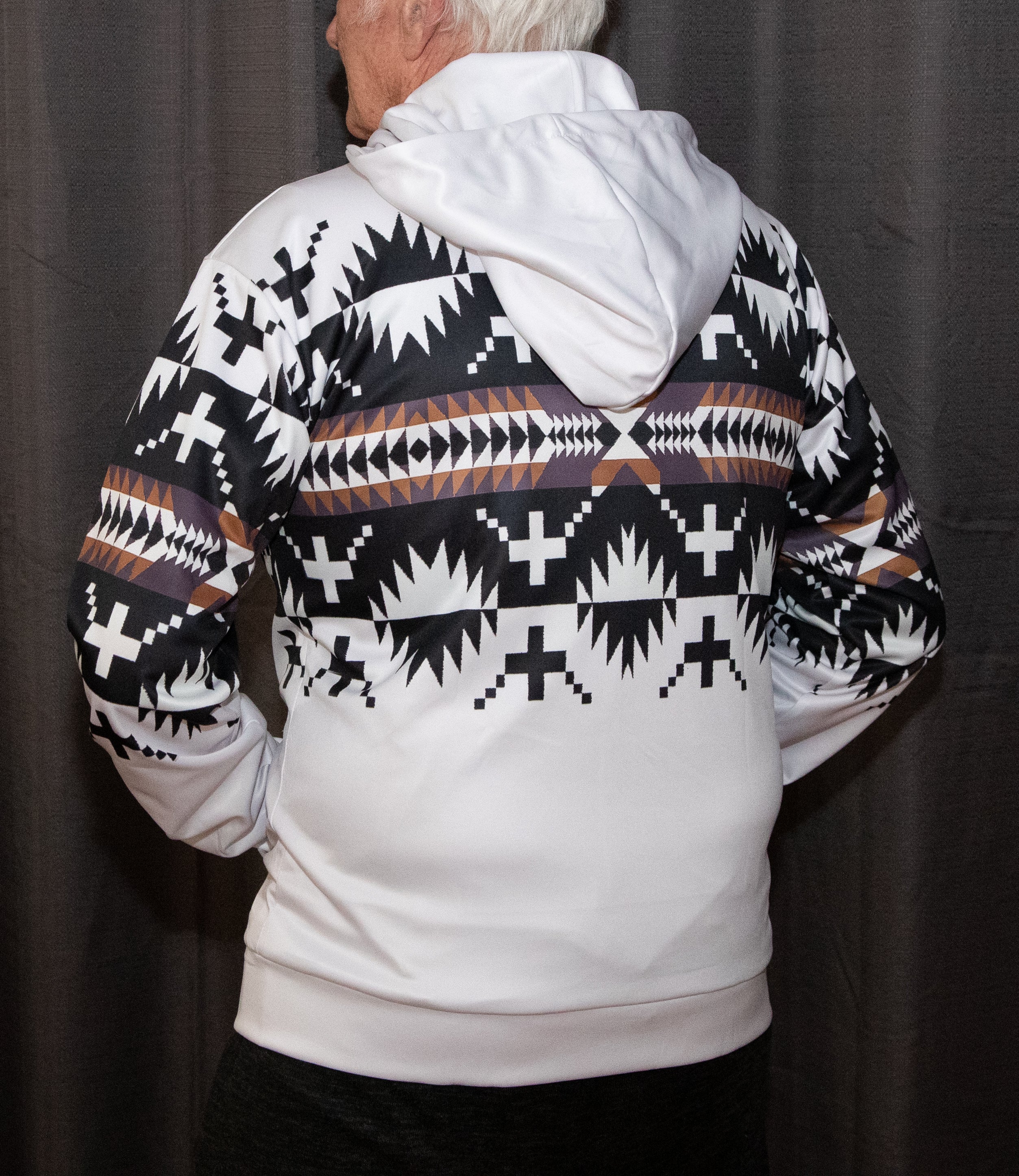 Lightweight Tribal Pattern Zip Hoodie